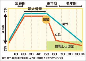 骨代謝バランスの乱れの主な原因グラフ